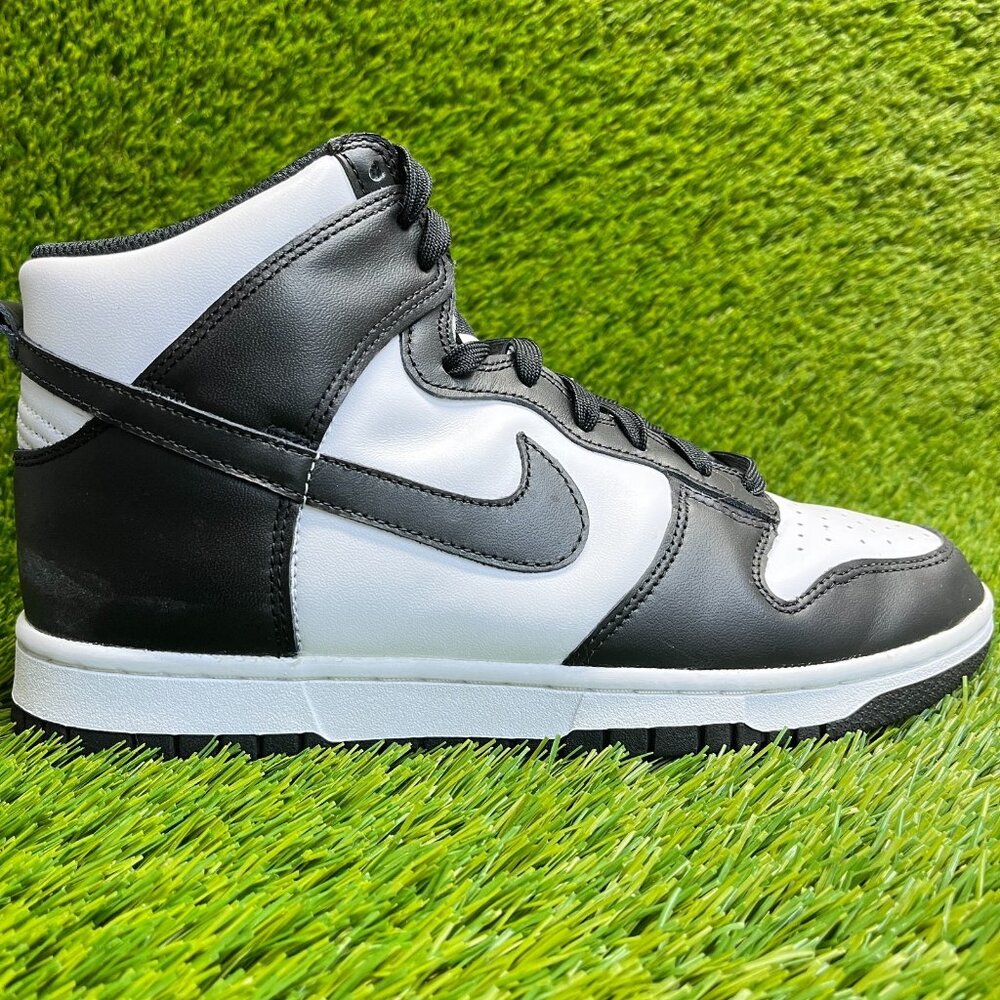 Nike Dunk High Retro Mens Size 8 White Black Athletic Leather Shoes Sneakers